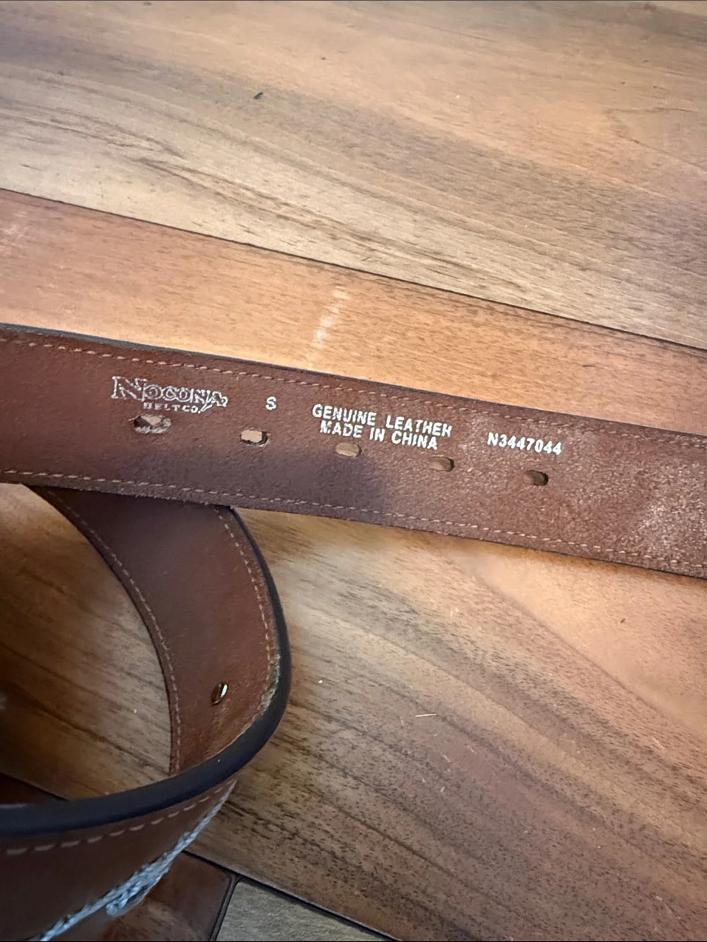 Kids Brown Embroidered Leather Belt with Decorative Buckle